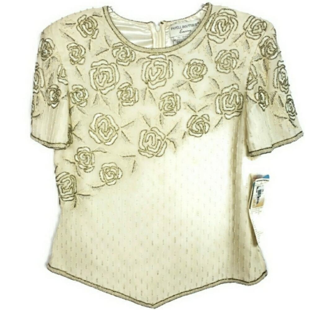 Vintage beaded silk top Size small. NWT - Picture 8 of 8
